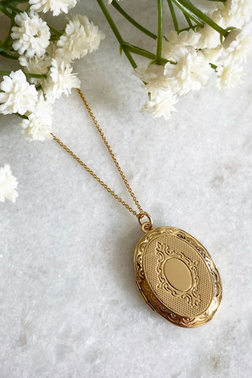 Wisteria London Tabitha Large Gold Oval Locket Wisteria London